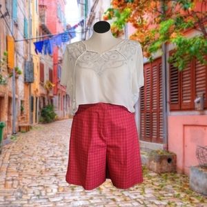 Red Preppy Plaid Shorts